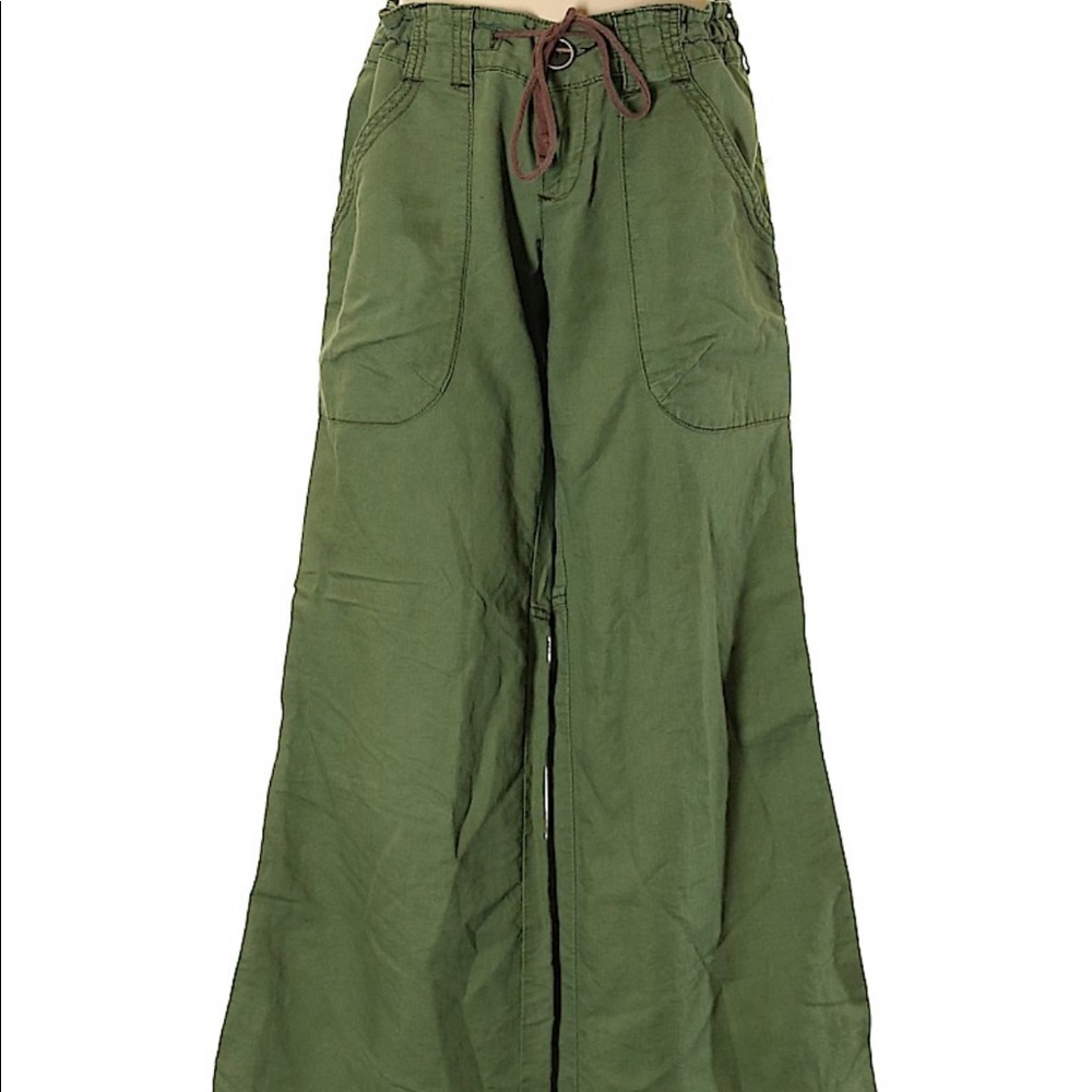 Free People Wide-Leg Linen/Cotton Pants